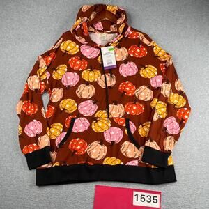 Halloween Colorful Pumpkin Hoodie Womens Sweatshirt Lildy Supersoft L XL Ladies